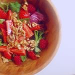 Summer Salad - Salad with Walnuts, Strawberries & Raspberries. So delicious! Have a nice evening 😊