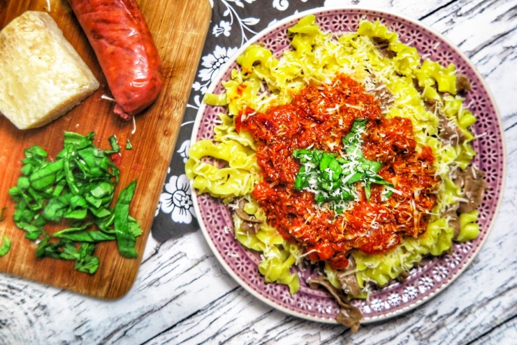 Tomaten-Chorizo Pasta