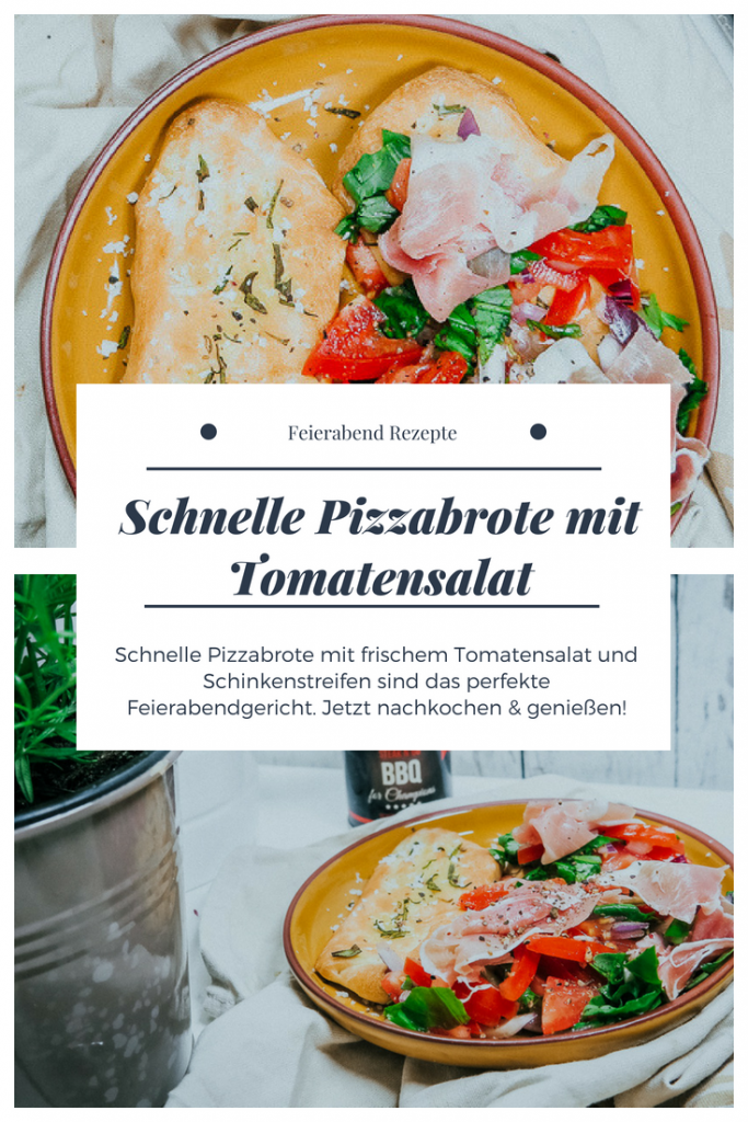 Schnelle Pizzabrote mit Tomatensalat